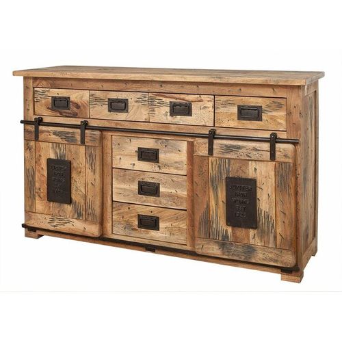 4251213544287 - Massivmoebel24de - Sideboard Mango 150x45x90 natur lackiert railway 119 - natur