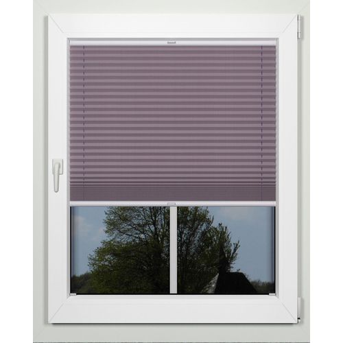 4042627355107 - Plissee INDEKO simple Plissees Gr 220 cm zweiseitig verschiebbar 114 cm grau (grau lila weiß) Sonnenschutz-Plissees nach Maß 4042627355107 - Plissee INDEKO simple Plissees Gr 220 cm zweiseitig verschiebbar 114 cm grau (grau lila weiß) Sonnenschutz-Plissees nach Maß