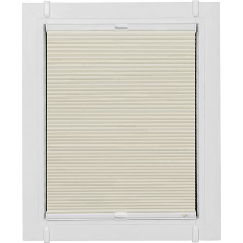 4001442922871 - Wabenplissee One Size Style Honeycomb VD Plissees Gr 100 cm zweiseitig verschiebbar 55 cm beige (creme weiß weiß) Plissees ohne Bohren Zubehörfarbe zum Klemmen