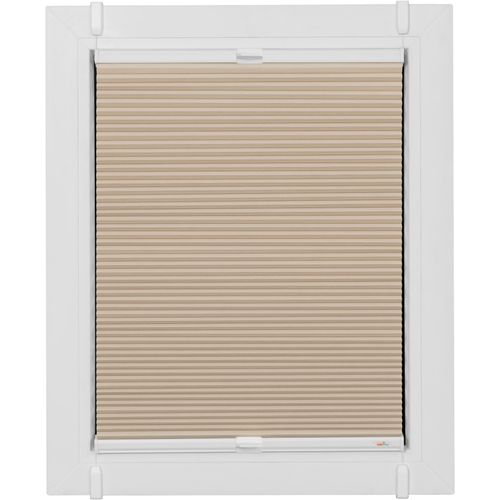4001442920044 - Wabenplissee One Size Style Honeycomb VD Plissees Gr 160 cm zweiseitig verschiebbar 40 cm beige (beige weiß weiß) Plissees ohne Bohren Zubehörfarbe zum Klemmen