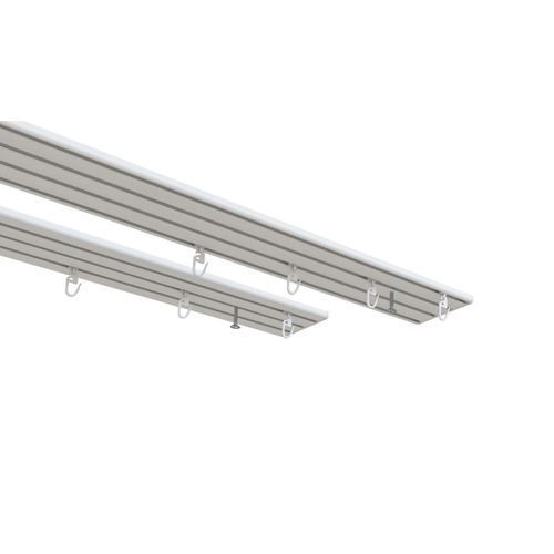 4042627468753 - Vorhangschiene INDEKO Wendeschiene weiß L130cm Aluminium Gardinenstangen Innenlaufschiene 1- bis 4-läufig Wunschmaßlänge