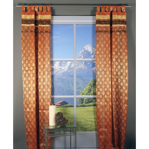 4056837065312 - Gardine HOSSNER - ART OF HOME DECO Arnisee Gardinen Gr 250 cm Schlaufen 110 cm orange (goldfarben braun rostorange) Landhaus Gardinen Schlaufenschal mit Dekokante