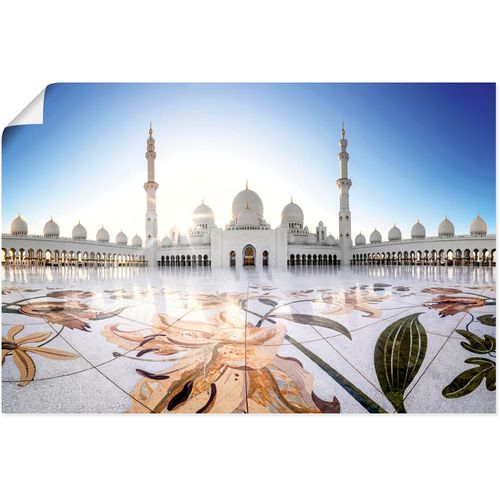 4062144629055 - Wandbild ARTLAND Scheich-Zayid-Moschee II Bilder Gr B H 60 cm x 40 cm Poster Gebäude Querformat 1 St weiß Kunstdrucke als Alubild Leinwandbild Wandaufkleber oder Poster in versch Größen