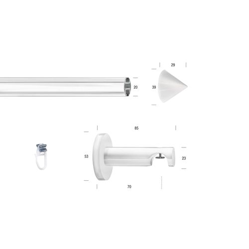 9002777357494 - Gardinenstange GARESA WHITE Gardinenstangen Gr L 240 cm Ø 20 mm 1 St 1 läufig weiß Gardinenstangen nach Maß Vorhanggarnitur Innenlauf verlängerbar Wandmontage Endknopf Spitze 9002777357494 - Gardinenstange GARESA WHITE Gardinenstangen Gr L 240 cm Ø 20 mm 1 St 1 läufig weiß Gardinenstangen nach Maß Vorhanggarnitur Innenlauf verlängerbar Wandmontage Endknopf Spitze
