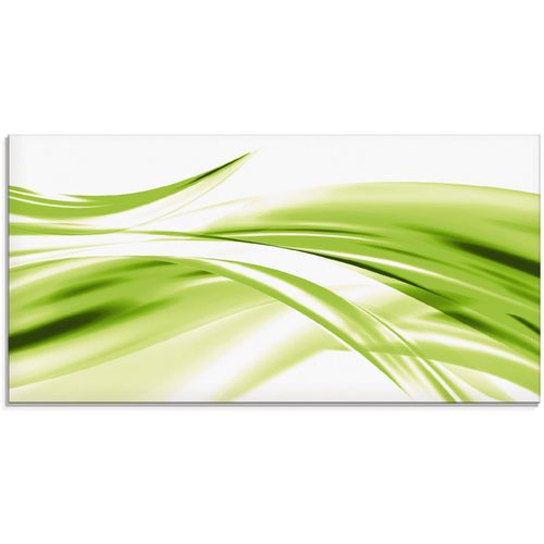 4055327011518 - Glasbild ARTLAND Schöne Welle - Abstrakt Bilder Gr B H 60 cm x 30 cm Gegenstandslos 1 St grün Glasbilder Bilder in verschiedenen Größen