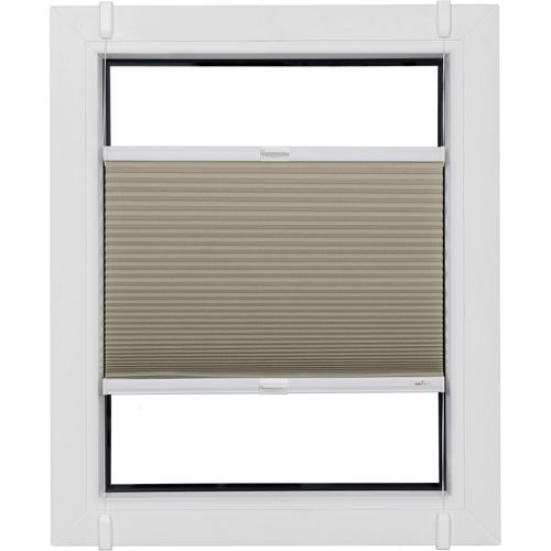 4001442956753 - Wabenplissee Budget Wabe Tageslicht Plissees Gr 100 cm zweiseitig verschiebbar 55 cm beige (natur weiß) Plissees ohne Bohren Klemmfix glatt