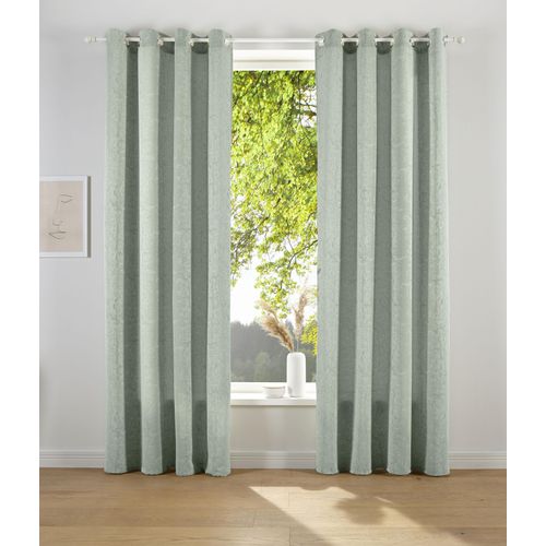 4004567282103 - Vorhang LEGER HOME BY LENA GERCKE LESKA Gardinen Gr 225 cm Ösen 132 cm grün Ösen blickdicht glatt gewebt monochrom verschiedene Größen