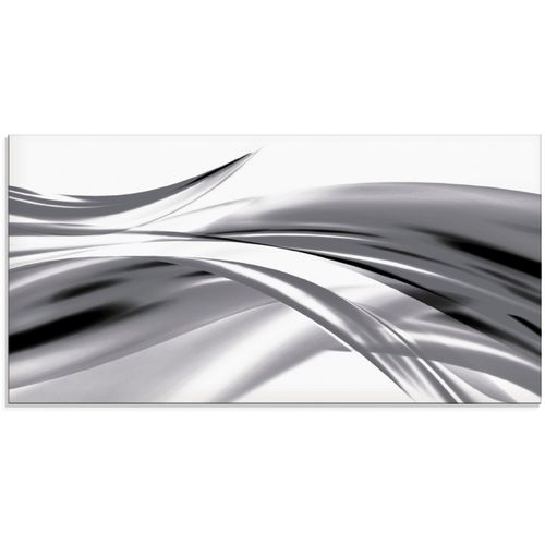4055327011938 - Glasbild ARTLAND Schöne Welle - Abstrakt Bilder Gr B H 60 cm x 30 cm Gegenstandslos 1 St grau Glasbilder Bilder in verschiedenen Größen