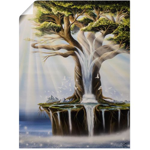 4062144681534 - Wandbild ARTLAND Traumbaumwelt Bilder Gr B H 60 cm x 80 cm Poster Landschaften Hochformat 1 St blau Kunstdrucke als Alubild Leinwandbild Wandaufkleber oder Poster in versch Größen