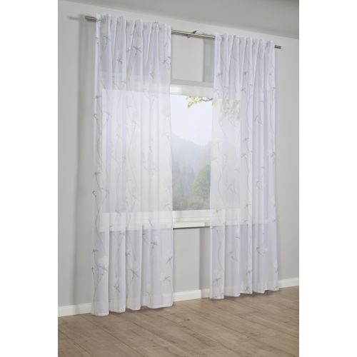 4003018366768 - Gardine Schal mit Gardinenband Snowvoile mit Blütendruck grau (silbergrau) B140cm H245cm Obermaterial 100% Polyester Gardinen Stoff Snowvoile mit Blütendruck 4003018366768 - Gardine Schal mit Gardinenband Snowvoile mit Blütendruck grau (silbergrau) B140cm H245cm Obermaterial 100% Polyester Gardinen Stoff Snowvoile mit Blütendruck
