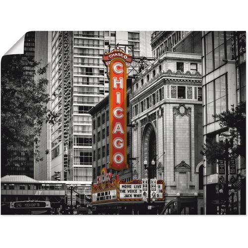 4055327526500 - Wandbild ARTLAND Chicago I Bilder Gr B H 40 cm x 30 cm Poster Amerika 1 St schwarz Bild Kunstdruck Kunstdrucke Bilder als Alubild Leinwandbild Wandaufkleber oder Poster in versch Größen