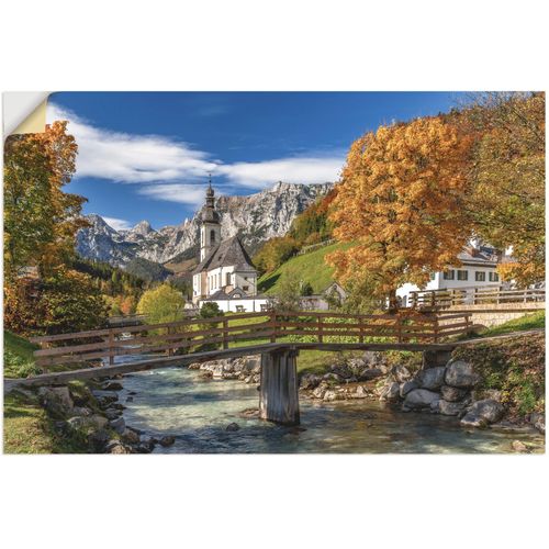 4062144640869 - Wandbild ARTLAND Herbst im Berchtesgadener Land Bilder Gr B H 60 cm x 40 cm Wandaufkleber - Vinyl Berge & Alpenbilder Querformat 1 St gelb Kunstdrucke als Alubild Leinwandbild Wandaufkleber oder Poster in versch Größen