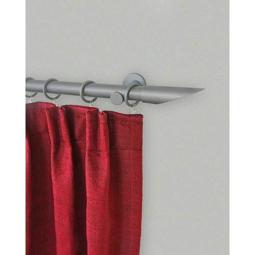 9002777099776 - Gardinenstange Niko GARESA 1-läufig Fixmaß mit Bohren Fixlänge 120 160 200 cm mit Ringe und Haken silberfarben