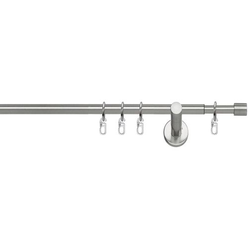 4042627738535 - Gardinenstange Andrax indeko Ø 20 mm 1-läufig ausziehbar verschraubt Aluminium stufenlos verstellbare Teleskopstange silberfarben