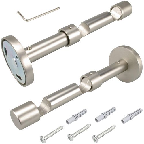 4016318016509 - Doppelträger Gardinenstangenhalterungen Gr Ø 16 cm silberfarben (chromfarben matt) Gardinenstangenhalter Gardinenstangenhalterungen für Gardinenstangen Ø 16 mm