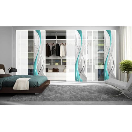 4011714310220 - Schiebegardine HOME WOHNIDEEN CARLISLE blau (petrol) B60cm H245cm Polyester Gardinen HxB 245x60 inkl Befestigungszubehör 4011714310220 - Schiebegardine HOME WOHNIDEEN CARLISLE blau (petrol) B60cm H245cm Polyester Gardinen HxB 245x60 inkl Befestigungszubehör