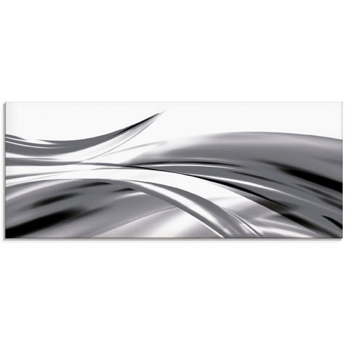 4059745099714 - Glasbild ARTLAND Schöne Welle - Abstrakt Bilder Gr B H 125 cm x 50 cm Glasbild Gegenstandslos 1 St grau Glasbilder in verschiedenen Größen