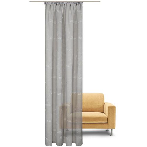 4007863632016 - Gardine Nelli Gr 1 grau (hellgrau beige) Gardinen 245cm Kräuselband 140cm Polyester Fertigschal - nature line B140cm H245cm