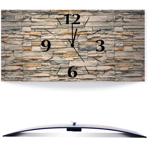 4062144832813 - Wanduhr ARTLAND Braune alte Ziegelmauer Wanduhren Gr B H T 60 cm x 30 cm x 03 cm Funkuhr beige (natur) Wanduhren analog 60 cm 4062144832813 - Wanduhr ARTLAND Braune alte Ziegelmauer Wanduhren Gr B H T 60 cm x 30 cm x 03 cm Funkuhr beige (natur) Wanduhren analog 60 cm