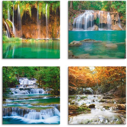 4062144354346 - Leinwandbild ARTLAND Schöner Wasserfall im Wald Bilder Gr B H 40 cm x 40 cm Leinwandbild Gewässer quadratisch 4 St grün Bild Leinwandbild Leinwandbilder Bilder 4er Set verschiedene Größen 4062144354346 - Leinwandbild ARTLAND Schöner Wasserfall im Wald Bilder Gr B H 40 cm x 40 cm Leinwandbild Gewässer quadratisch 4 St grün Bild Leinwandbild Leinwandbilder Bilder 4er Set verschiedene Größen