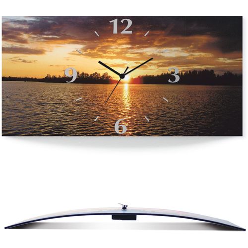 4059745811842 - Wanduhr ARTLAND Sonnenuntergang am See Wanduhren Gr B H T 60 cm x 30 cm x 03 cm Quarzuhr orange Wanduhren 3D Optik gebogen mit Quarz- oder Funkuhrwerk versch Größen 4059745811842 - Wanduhr ARTLAND Sonnenuntergang am See Wanduhren Gr B H T 60 cm x 30 cm x 03 cm Quarzuhr orange Wanduhren 3D Optik gebogen mit Quarz- oder Funkuhrwerk versch Größen