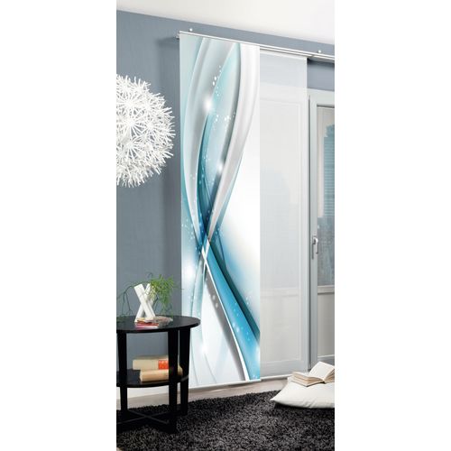4056751439923 - Schiebegardine HOME WOHNIDEEN GLIWE Gr 1 blau (aquablau) B60cm H245cm Polyester Gardinen Schiebevorhang bedruckt