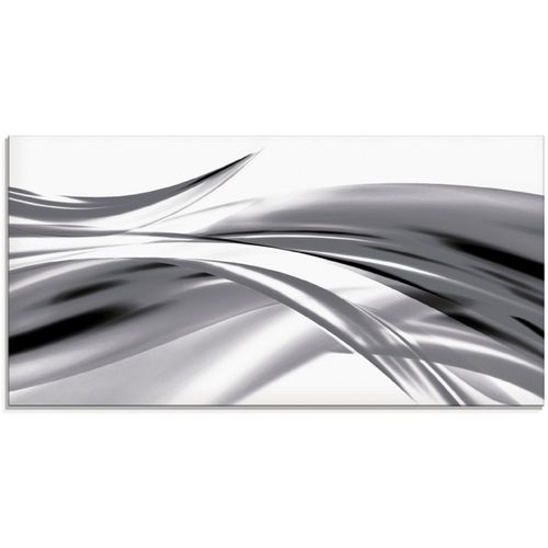 4055327011945 - Glasbild ARTLAND Schöne Welle - Abstrakt Bilder Gr B H 100 cm x 50 cm Glasbild Gegenstandslos 1 St grau Glasbilder in verschiedenen Größen