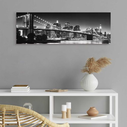 8714597327083 - Bild REINDERS New York - Brooklyn Bridge black & Bilder Gr B H 90 cm x 30 cm schwarz Kunstdrucke Bilder 9030 cm