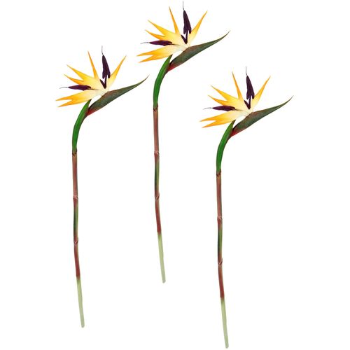 4019844801465 - Kunstblume IGEA Künstliche Blume Strelitzie Paradiesvogelblume Exotischer Dekozweig Kunstpflanzen Gr B H L 22 cm x 85 cm x 4 cm 3 St orange Kunst-Blumen Zweig Einzelblume Dekoblume Stielblume Hochzeit Dekoration