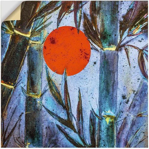 4062144734322 - Wandbild ARTLAND Bambus im blauen Licht Bilder Gr B H 40 cm x 40 cm Wandaufkleber - Vinyl Arrangements quadratisch 1 St blau Kunstdrucke als Alubild Leinwandbild Wandaufkleber oder Poster in versch Größen