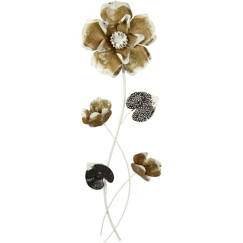 4019844789848 - Wandbild IGEA Metallbild Blumen Bilder Gr B H T 22 cm x 70 cm x 4 cm goldfarben Kunstdrucke Wanddeko Metall Wandskulptur