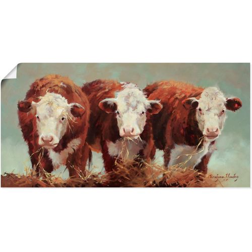 4058661333117 - Wandbild ARTLAND Drei von einer Art Bilder Gr B H 100 cm x 50 cm Poster Haustiere Querformat 1 St braun Bild Metallbild Metallbilder Bilder als Alubild Leinwandbild Wandaufkleber oder Poster in versch Größen