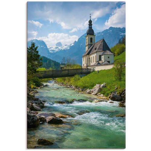 4062144639597 - Wandbild ARTLAND Frühling in Ramsau Bilder Gr B H 20 cm x 30 cm Leinwandbild Seebilder Hochformat 1 St blau Kunstdrucke als Alubild Leinwandbild Wandaufkleber oder Poster in versch Größen