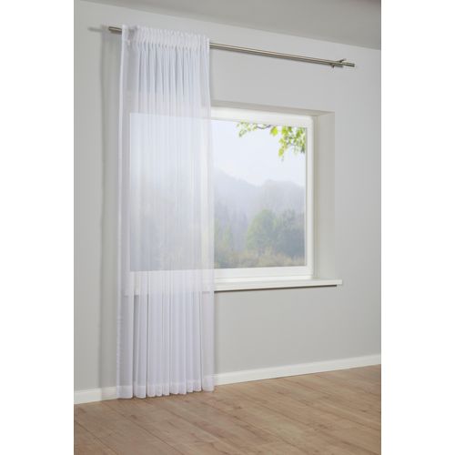 4003018366812 - Gardine Schal mit Gardinenband Voile Uni GARDINIA verdeckte Schlaufen (1 St) transparent Stoff Voile Uni weiß 4003018366812 - Gardine Schal mit Gardinenband Voile Uni GARDINIA verdeckte Schlaufen (1 St) transparent Stoff Voile Uni weiß