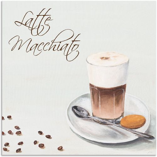 4057738386384 - Wandbild ARTLAND Latte Macchiato II Bilder Gr B H 40 cm x 40 cm Alu-Dibond-Druck Getränke 1 St weiß Bild Poster Bilder als Alubild Leinwandbild Wandaufkleber oder in versch Größen