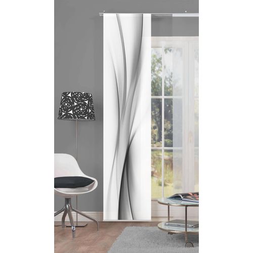 4056751101837 - Schiebegardine HOME WOHNIDEEN ROCHELLE Gardinen grau Fertiggardine Flächenvorhang Gardine Plissee Schiebegardinen-Set Sonnenschutz-Plissee Übergardine Vorhang nach Räumen HxB 245x60 inkl Befestigungszubehör