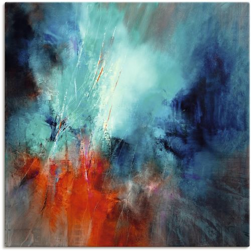 4062144678794 - Wandbild ARTLAND Frühling im Eistobel Bilder Gr B H 50 cm x 50 cm Leinwandbild Gegenstandslos quadratisch 1 St blau Kunstdrucke als Alubild Leinwandbild Wandaufkleber oder Poster in versch Größen