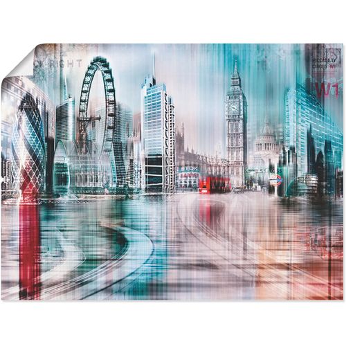 4055327344166 - Wandbild ARTLAND London Skyline Abstrakte Collage 07 Bilder Gr B H 40 cm x 30 cm Poster Großbritannien 1 St blau Bild Kunstdruck Kunstdrucke Bilder als Leinwandbild Wandaufkleber oder Poster in versch Größen