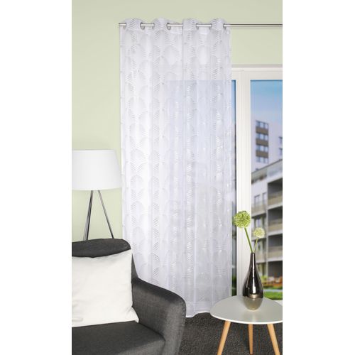 4056751426862 - Vorhang HOME WOHNIDEEN SUNRISE Gardinen Gr 245 cm Ösen 140 cm silberfarben Ösen Ösenschal bedruckt