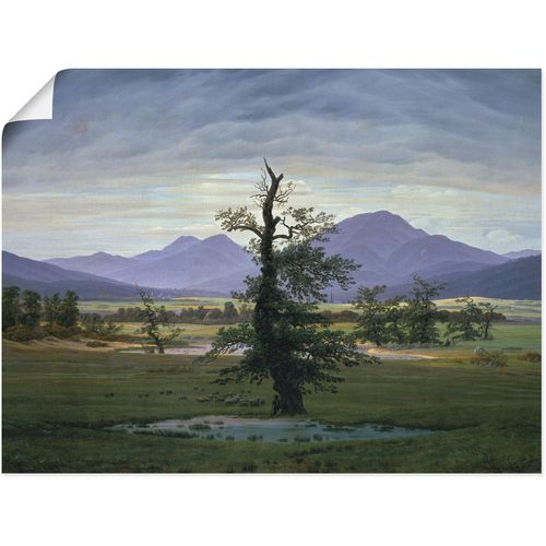 4058661172051 - Wandbild ARTLAND Der einsame Baum Bilder Gr B H 60 cm x 45 cm Poster Wiesen & Bäume 1 St blau Bild Leinwandbild Kunstdrucke Bilder als Alubild Leinwandbild Wandaufkleber oder Poster in versch Größen