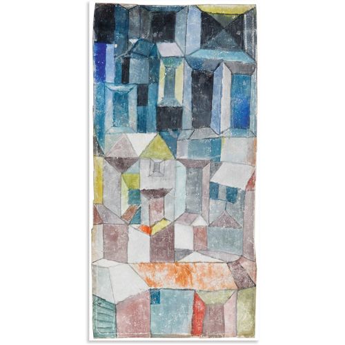 4062144798874 - Wandbild ARTLAND Stadt emporwachsend sich verdüsternd Bilder Gr B H 20 cm x 40 cm Alu-Dibond-Druck Muster Hochformat 1 St bunt Kunstdrucke als Alubild Leinwandbild Wandaufkleber oder Poster in versch Größen