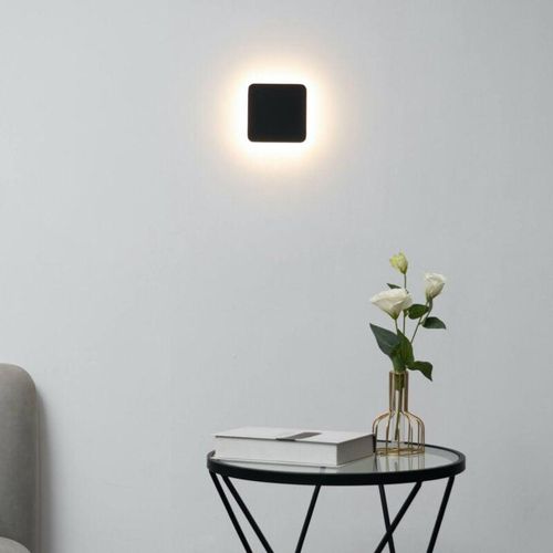 3611839021738 - Kosilum - Schwarze quadratische LED-Wandleuchte im minimalistischen Stil - Eporedia