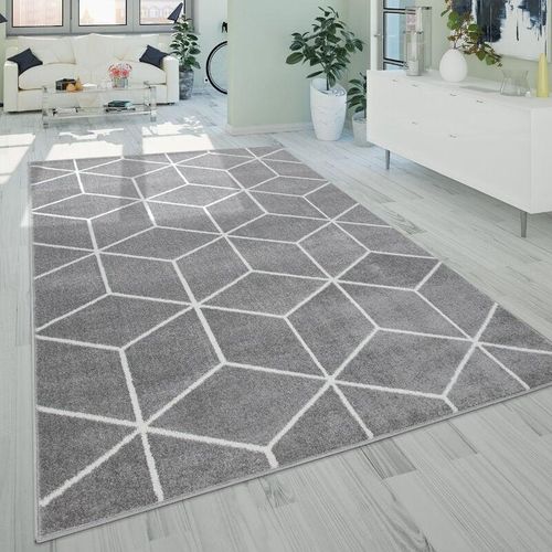 4061981123580 - Paco Home Wohnzimmer-Teppich Kurzflor Im Skandi-Stil Mit Rauten-Muster In Grau 240x320 cm 4061981123580 - Paco Home Wohnzimmer-Teppich Kurzflor Im Skandi-Stil Mit Rauten-Muster In Grau 240x320 cm