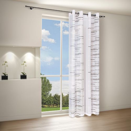 4007863571063 - Gardine HAPPY HOME LORNA grau (anthrazit) Gardinen 245cm Ösen 140cm Polyester HxB 245x140 B140cm H245cm