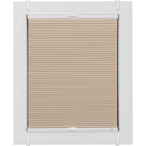 4001442920860 - Wabenplissee One Size Style Honeycomb VD Plissees Gr 210 cm zweiseitig verschiebbar 120 cm beige (beige weiß weiß) Plissees ohne Bohren Zubehörfarbe zum Klemmen