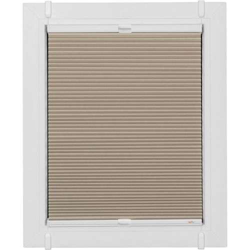 4001442922192 - Wabenplissee One Size Style Honeycomb VD Plissees Gr 160 cm zweiseitig verschiebbar 75 cm beige (sand weiß weiß) Plissees ohne Bohren Zubehörfarbe zum Klemmen