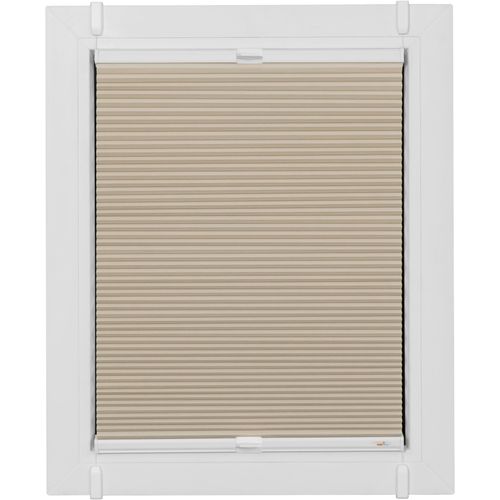 4001442920556 - Wabenplissee One Size Style Honeycomb VD Plissees Gr 190 cm zweiseitig verschiebbar 90 cm beige (beige weiß weiß) Plissees ohne Bohren Zubehörfarbe zum Klemmen