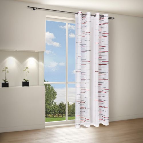 4007863571049 - Gardine HAPPY HOME LORNA rot Gardinen 245cm Ösen 140cm Polyester HxB 245x140 B140cm H245cm