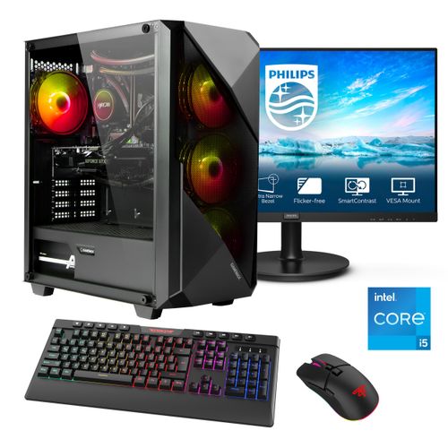 4045643124047 - E (A bis G) HYRICAN Gaming-PC-Komplettsystem Striker SET02404 Computer-Komplettsysteme DDR5 Windows 11 inklusive 27 Monitor Philips 271V8LA Gr Microsoft Windows 11 Home (64 Bit) 32 GB RAM 2000 GB SSD schwarz PC Sets