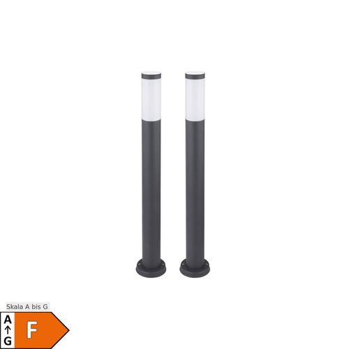 4059157132207 - Etc-shop - 2er Set Außen Steh Leuchte anthrazit Fernbedienung Garten Außen lampe dimmbar im Set inkl rgb led Leuchtmittel
